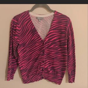 dELiA*s Women's Pink and Black Zebra Cardigan